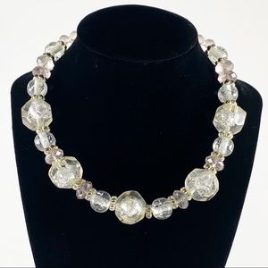 George Women’s Beaded Necklace Shiny Sparkle Clear Lavender Statement Piece